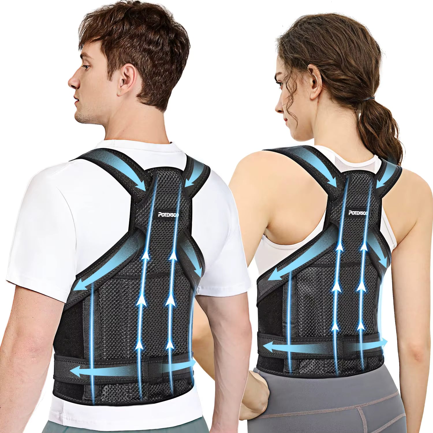 Back Brace and Posture Corrector for Women and Men, Breathable Back Straightener Posture Corrector Adjustable Back Support